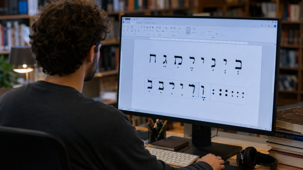 איך מנקדים בוורד